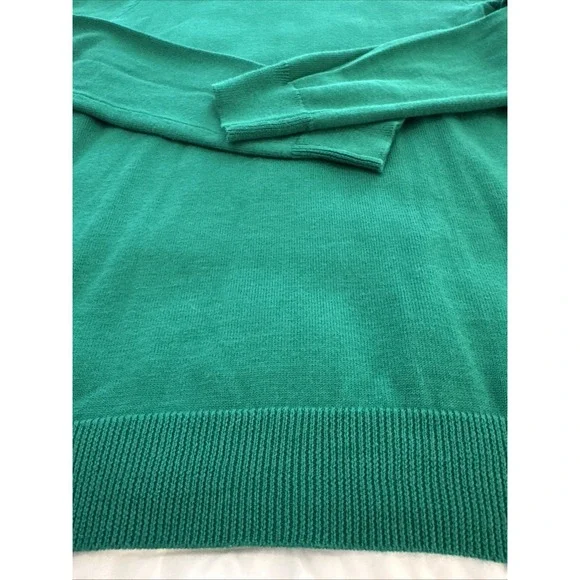 Lauren Ralph Lauren Kelly Green Turtle Neck Sweater %100 Cotton - Picture 3 of 10